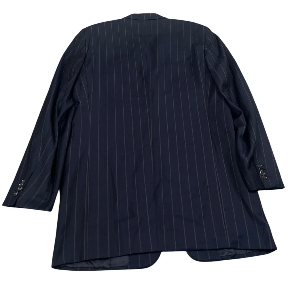 Ermenegildo Zegna Vintage Trofeo Blue Navy Pinstripe Blazer Size IT52 US42